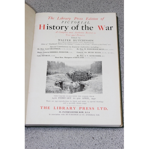 597 - Pictorial history of the War (WW2), 16 volumes, cloth bound