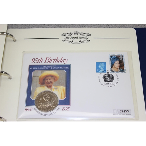 602 - 2 Albums of Royal Family coin covers to inc £5 coins