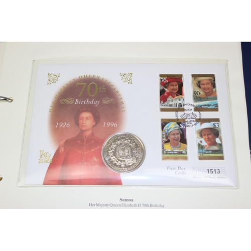 602 - 2 Albums of Royal Family coin covers to inc £5 coins