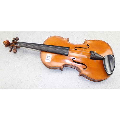 675 - Vintage violin in case with Rosewood keys, unnamed with no label but of good quality