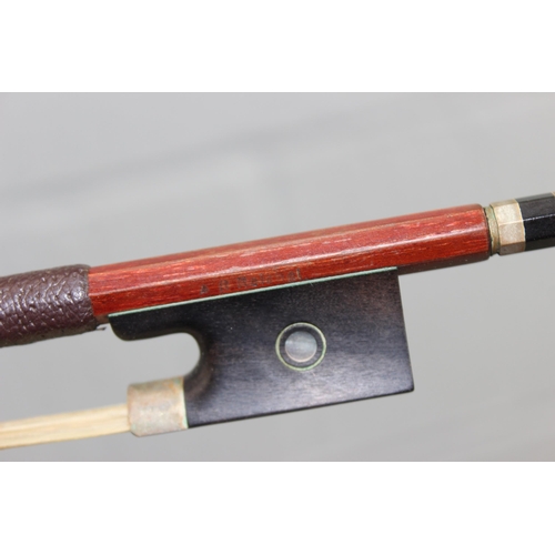 676 - Vintage violin bow stamped A.R. Reichel, approx 74cm long