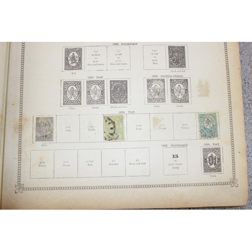 605 - Stamps, A sparse collection in Old Ideal Stamp Album