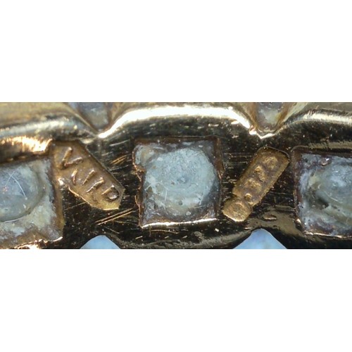 1222 - 9ct gold and white stone eternity ring, approx size M & 3g gross