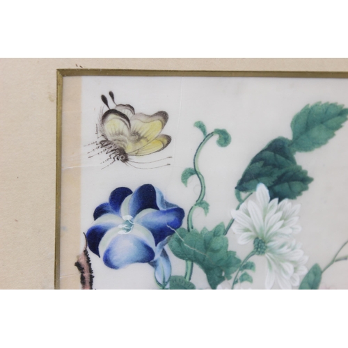 453 - A pair of framed and mounted late 19th century Chinese pith/rice paper gouache paintings depicting f... 