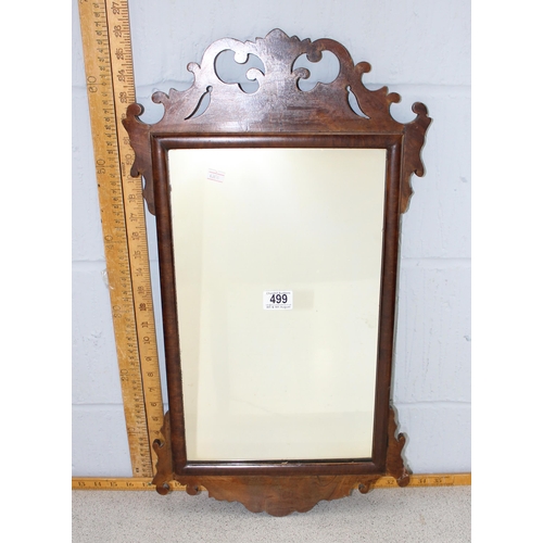 499A - Georgian mahogany framed fretwork mirror