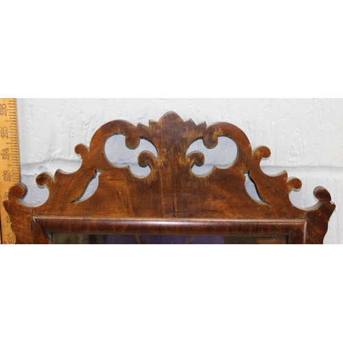 499A - Georgian mahogany framed fretwork mirror