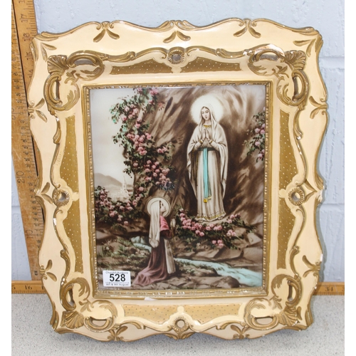 500 - A kitsch retro light up religious icon display in decorative frame