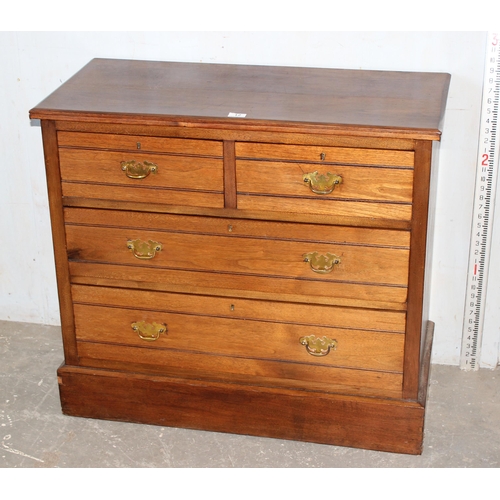 12 - Antique mahogany 2/2 chest of drawers with brass handles