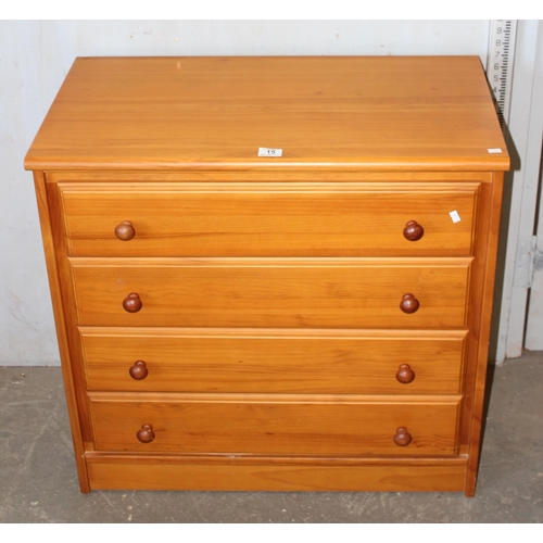 15 - Pine 4 drawer chest of drawers