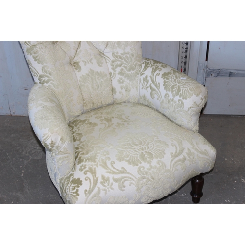 18 - Antique style button backed bedroom or nursing chair