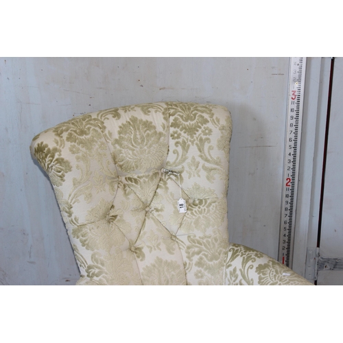 18 - Antique style button backed bedroom or nursing chair