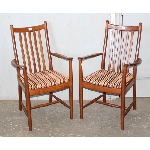 21 - 2 modern Ercol carver armchairs