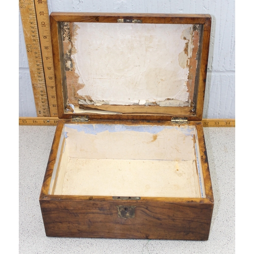 270 - An antique walnut workbox or jewellery box