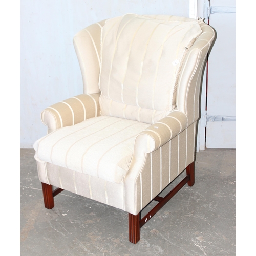 3 - A large modern Georgian style wing back armchair by Parker & Farr