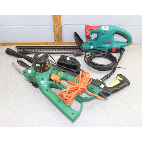 320 - Bosch hedge cutter, B&D alligator jaws & Karcher pressure washer attachment (3)