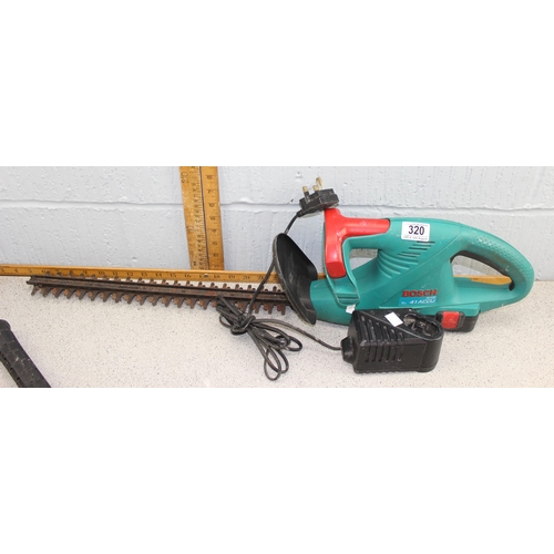 320 - Bosch hedge cutter, B&D alligator jaws & Karcher pressure washer attachment (3)