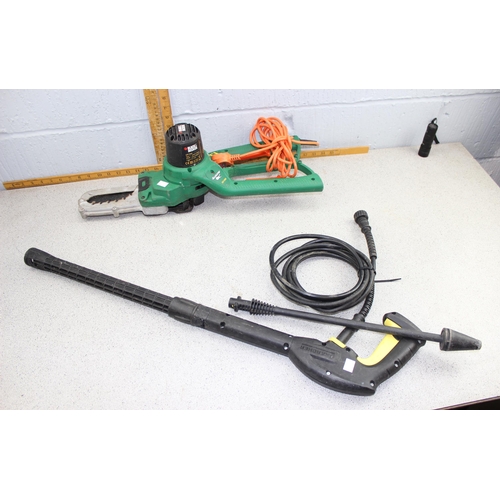 320 - Bosch hedge cutter, B&D alligator jaws & Karcher pressure washer attachment (3)