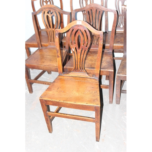 4 - 8 matched antique oak chairs with panelled seats