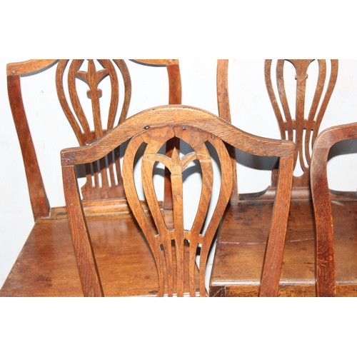 4 - 8 matched antique oak chairs with panelled seats