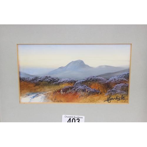 403 - Howard Carlisle (XX), 2 watercolours of heathland with heather, signed