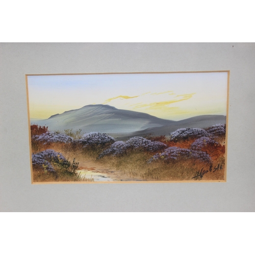 403 - Howard Carlisle (XX), 2 watercolours of heathland with heather, signed