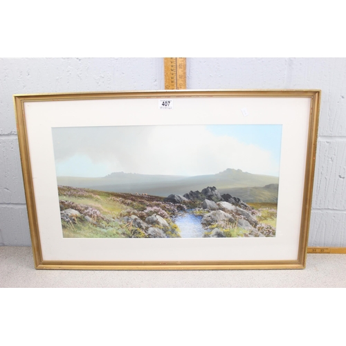 407 - An early 20th century gilt framed watercolour of a beach signed Cook and another watercolour landsca... 