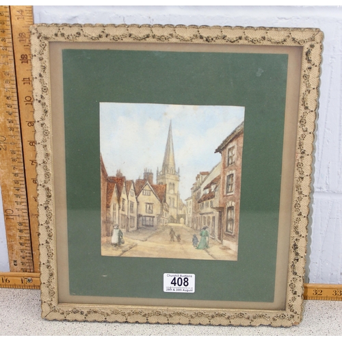 408 - A vintage gilt framed watercolour of Abingdon, unsigned