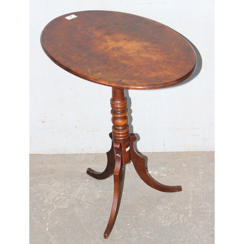 7 - Antique oval tilt topped table on tripod pedestal base