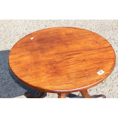 29 - A small antique mahogany tripod table