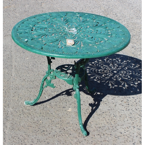 325 - A Victorian style aluminium garden table