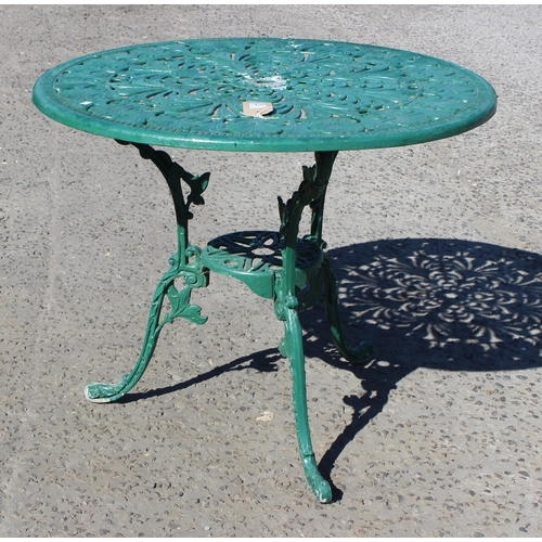 325 - A Victorian style aluminium garden table