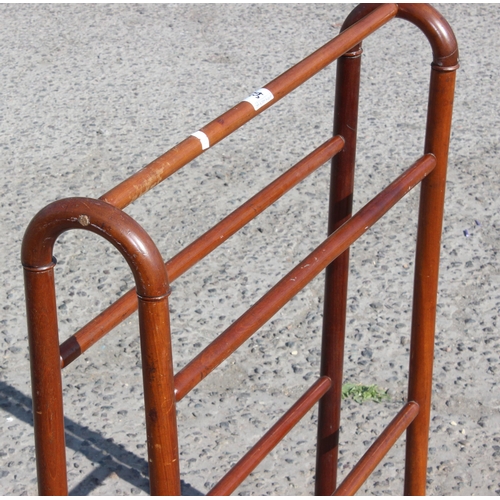 34 - Vintage mahogany towel rail