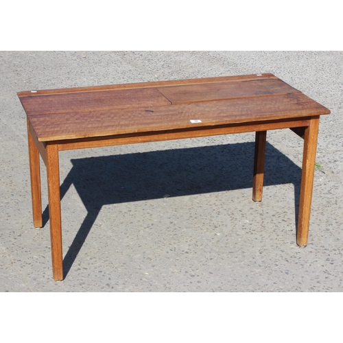 36 - A vintage wooden double children's school desk