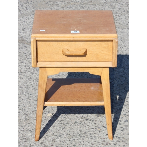 40 - A retro E Gomme G-Plan bedside table with drawer