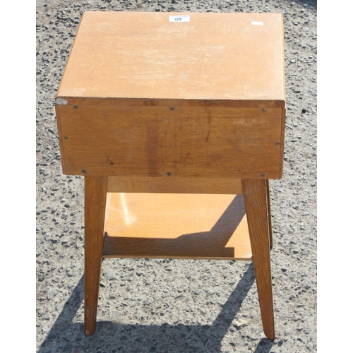 40 - A retro E Gomme G-Plan bedside table with drawer