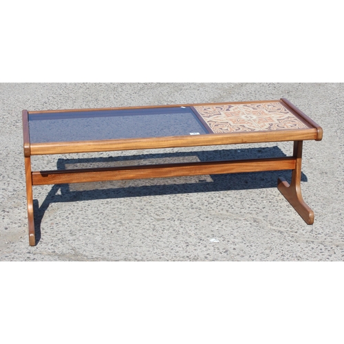 43 - Retro G-Plan coffee table with tiles and smoked glass