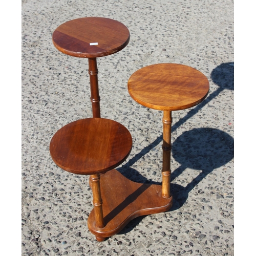 49 - A mahogany folding cake stand another 3 tier bamb0o effect stand (2)