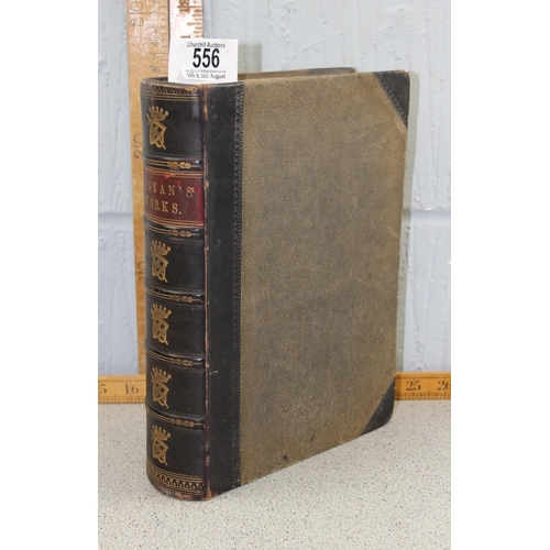 556 - Pilgrim's Progress by John Bunyan published by Cassell, Petter & Galpin of London, half leather boun... 