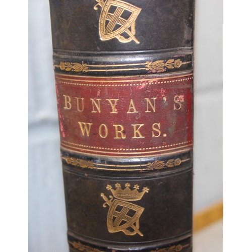 556 - Pilgrim's Progress by John Bunyan published by Cassell, Petter & Galpin of London, half leather boun... 