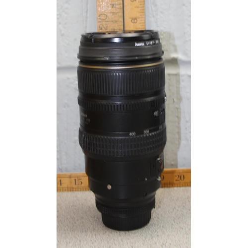 705 - Nikon 80-400mm f4.5-5.6 AF D VR ED camera lens with hood, case and original box