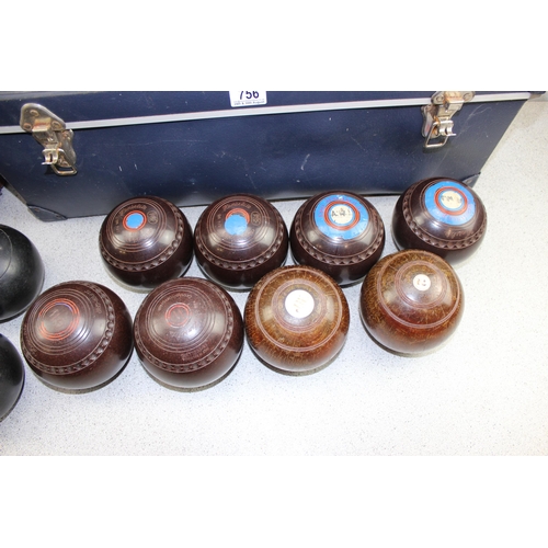 756 - Qty of wooden lawn bowling bowls