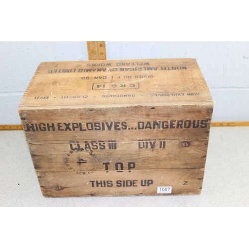 1007 - A vintage wooden High Explosives Nitroguanidine crate