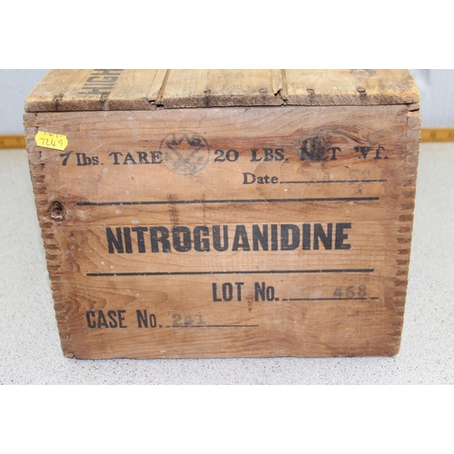 1007 - A vintage wooden High Explosives Nitroguanidine crate