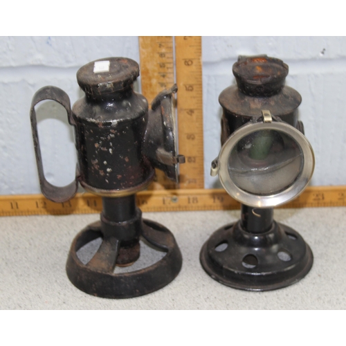 1009 - 2 WW2 period handheld lamps, one by T.E. Bladon dated 1942