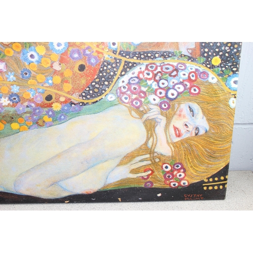 417 - After Gustav Klimt, Water Serpents print on canvas