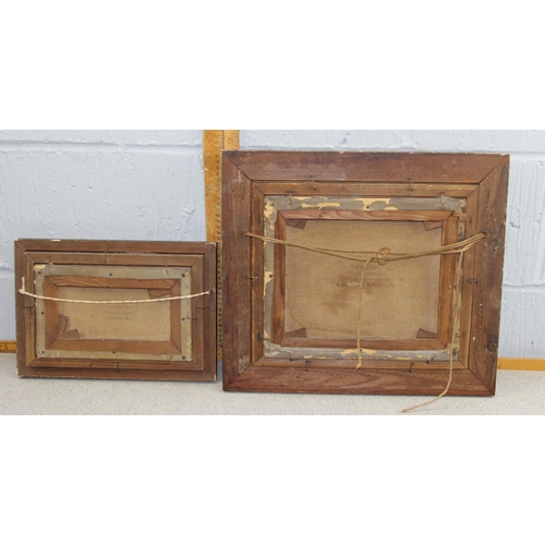 425 - 2 x antique gilt-framed oil paintings of landscape scenes both on Windsor & Newton canvases