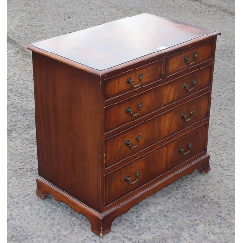 56 - A Georgian style mahogany 2/3 chest of drawers