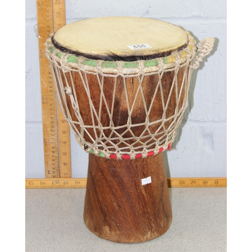 655 - Vintage wooden bongo drum