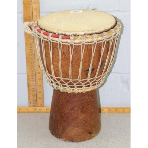 655 - Vintage wooden bongo drum