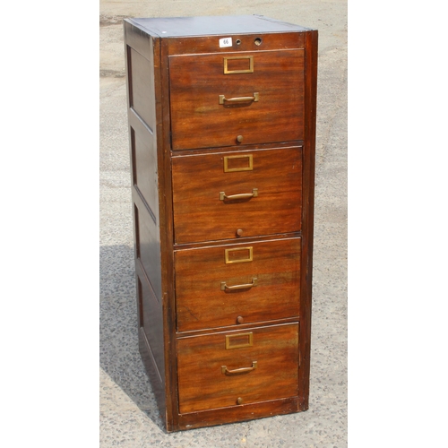 66 - Vintage 4 drawer wooden filing cabinet